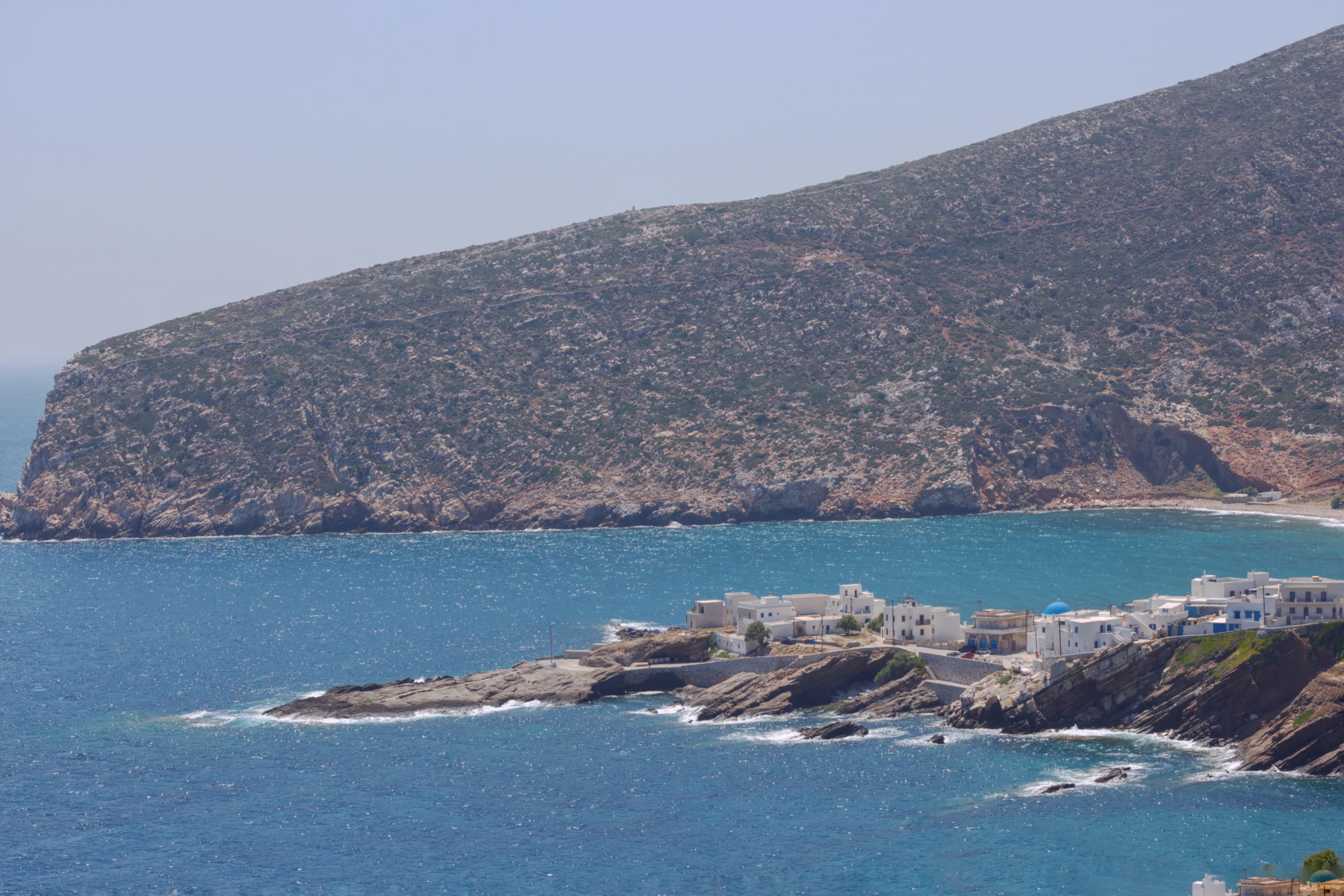a view of a small village on a rocky island